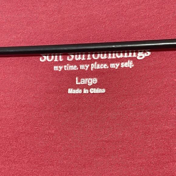 Soft Surroundings Henley Shirt Womens Large Pink Scoop Neck Button Down Knit Top - Picture 5 of 7